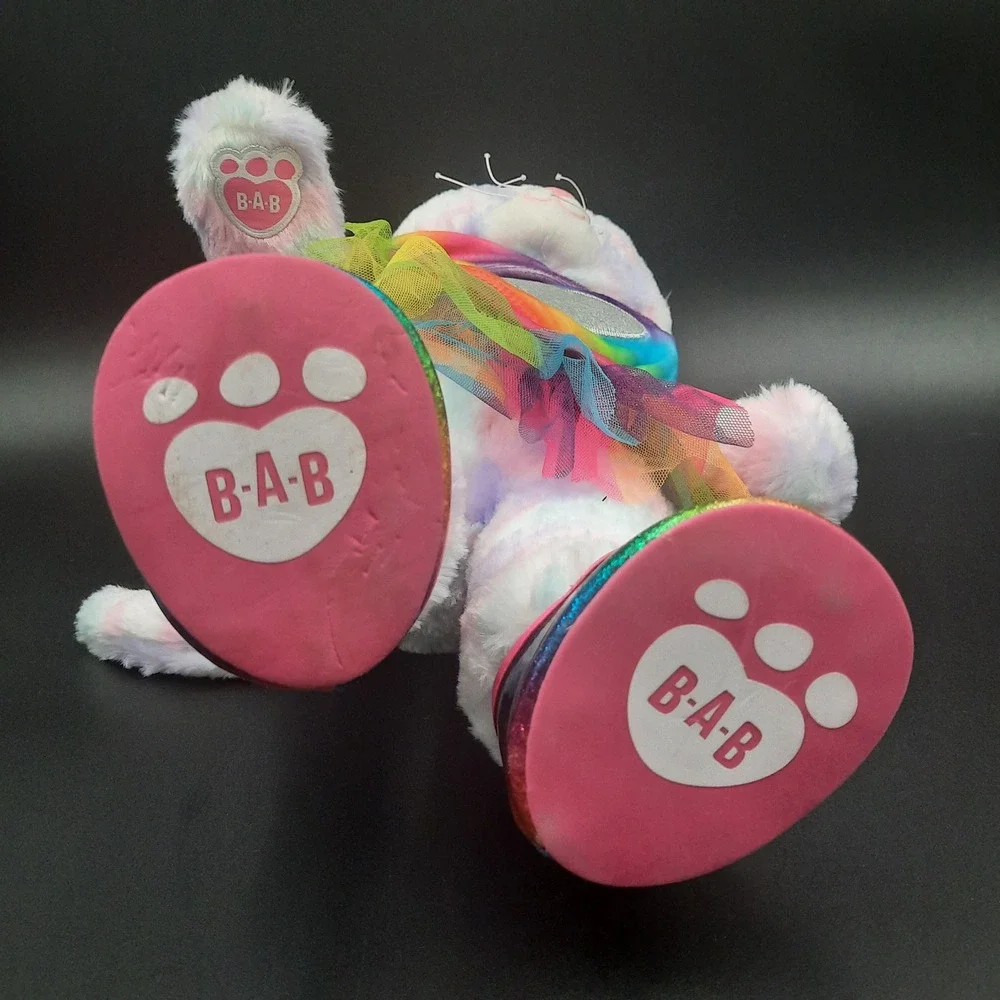 Build A Bear‎ Tie Dye Rainbow Heart Plush Stuffed Animal Cat